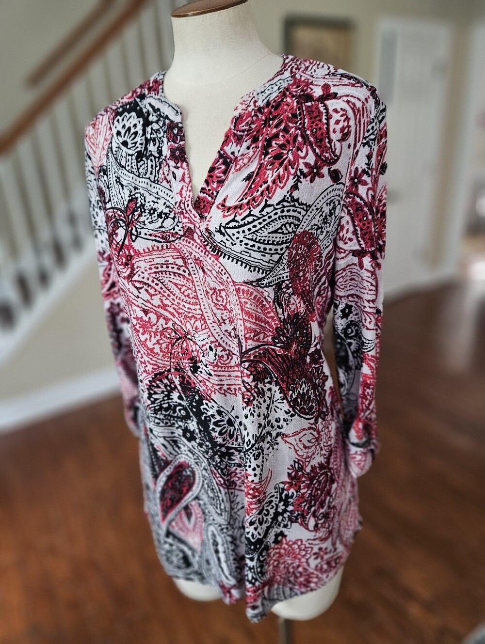 New Directions Boho Mini Dress Tunic Top Medium